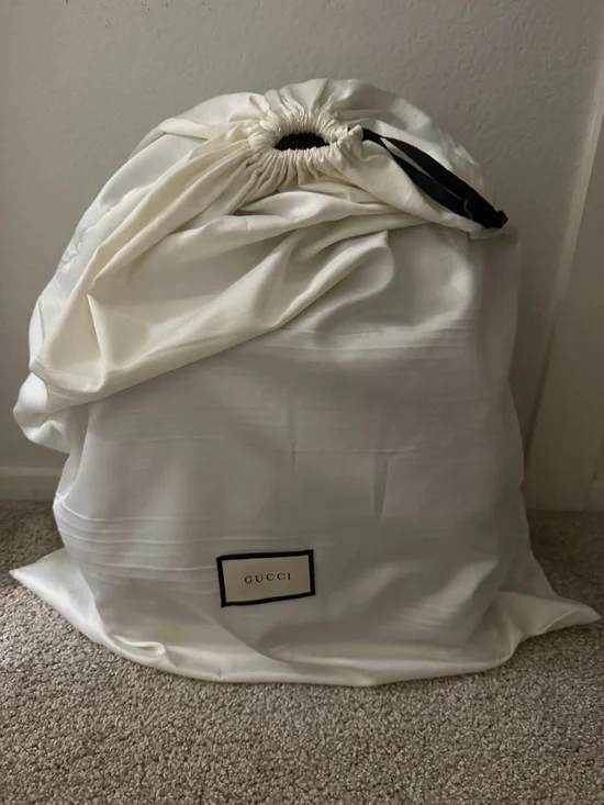 Gucci Beige GG Supreme Canvas Backpack with Red & Green Web and Brown Trim - Picture 3 of 11